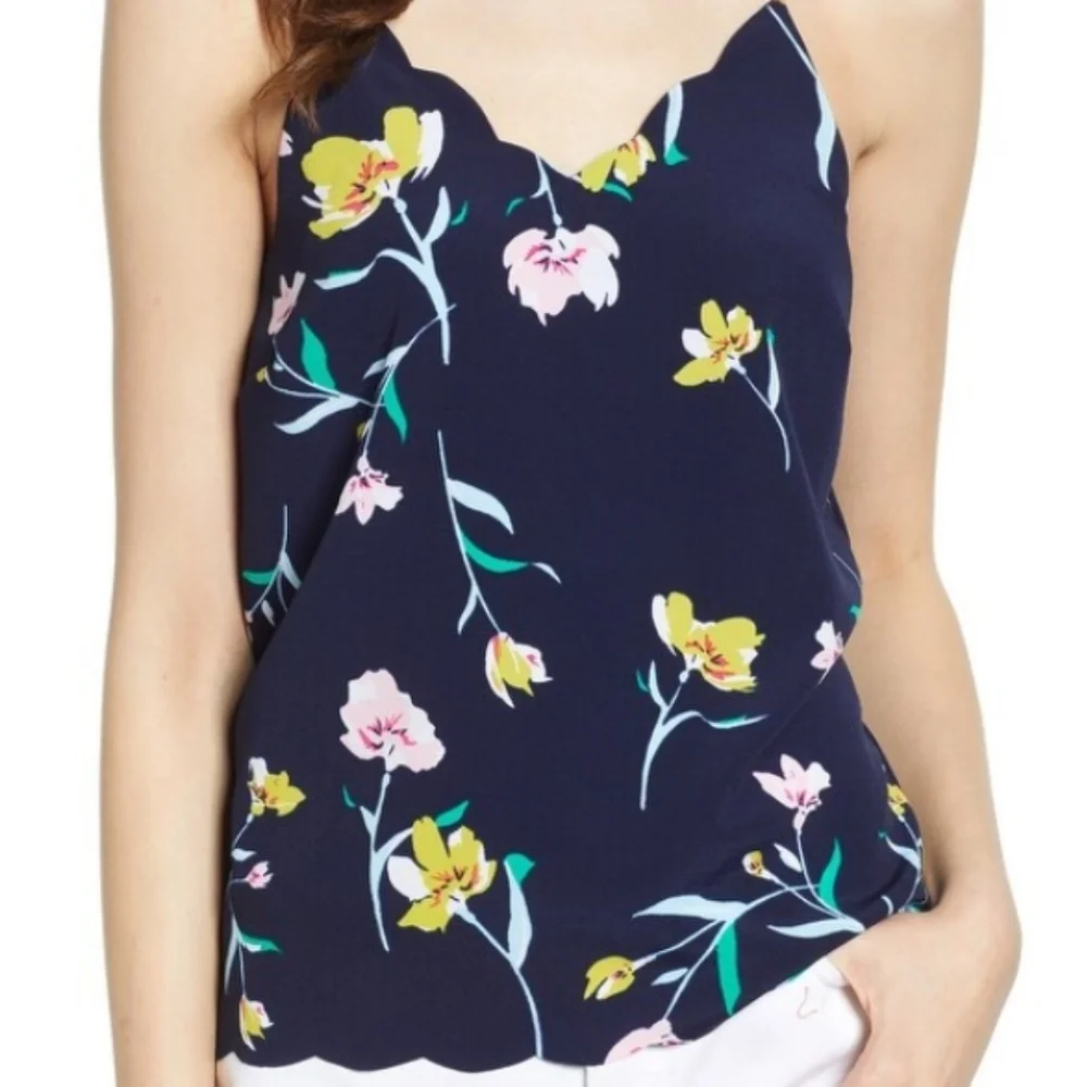 Banana Republic lined Floral Cami /red/ cayenne - Picture 2 of 8